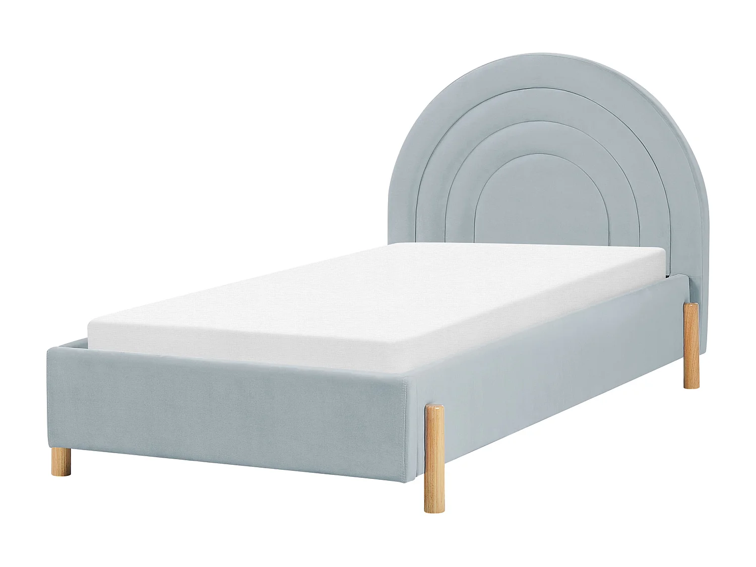 Lit d'enfant Velours ANET 90 x 200 cm Bleu clair