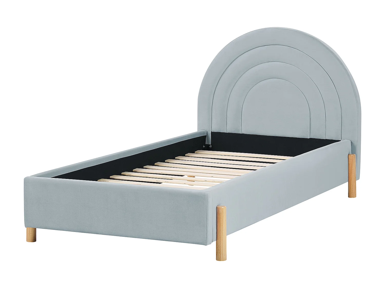 Lit d'enfant Velours ANET 90 x 200 cm Bleu clair