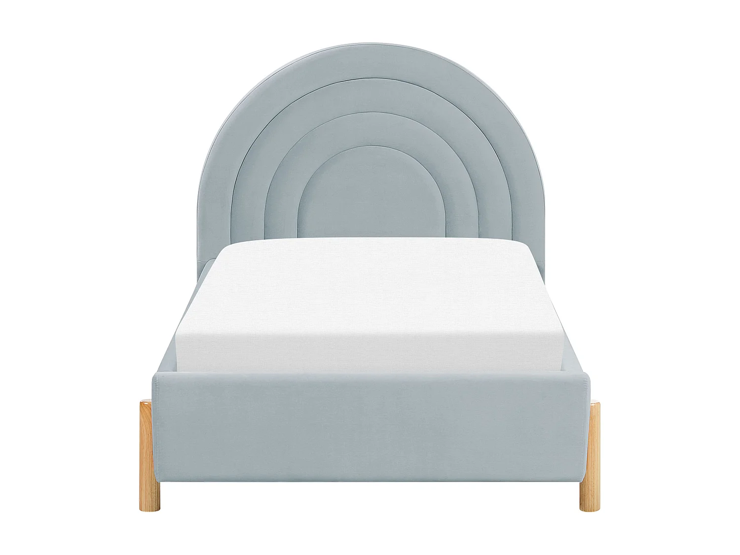 Lit d'enfant Velours ANET 90 x 200 cm Bleu clair