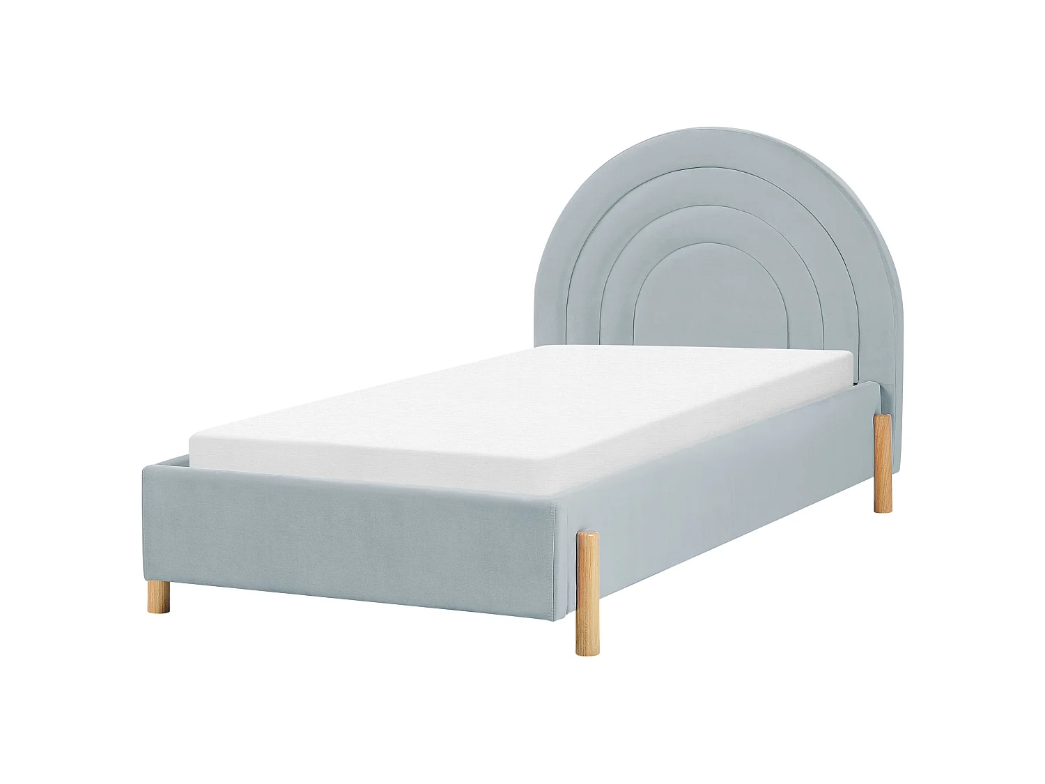 Lit simple en velours bleu clair 90 x 200 cm ANET