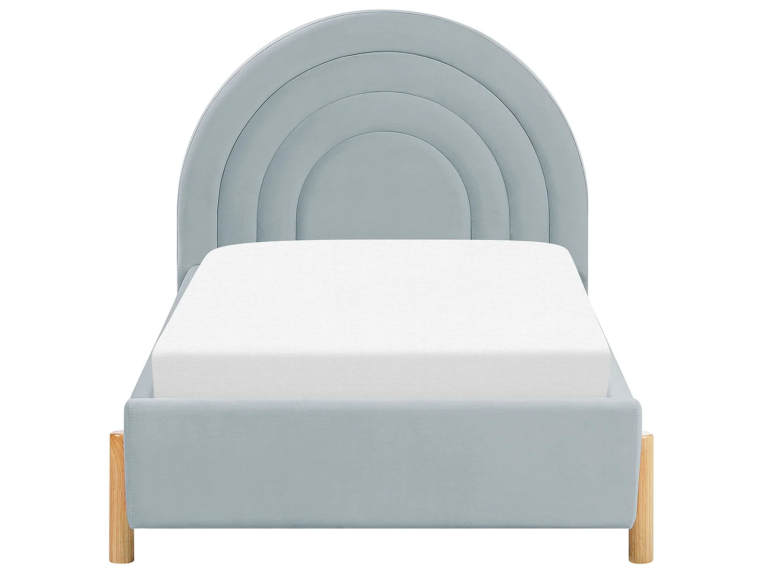 Lit simple en velours bleu clair 90 x 200 cm ANET