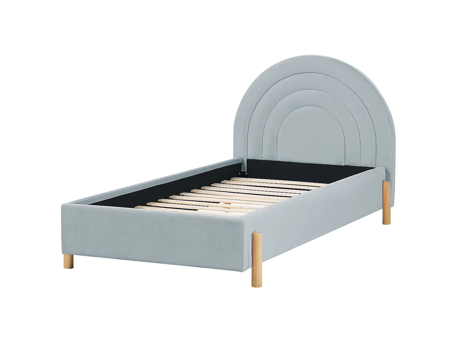 Lit simple en velours bleu clair 90 x 200 cm ANET