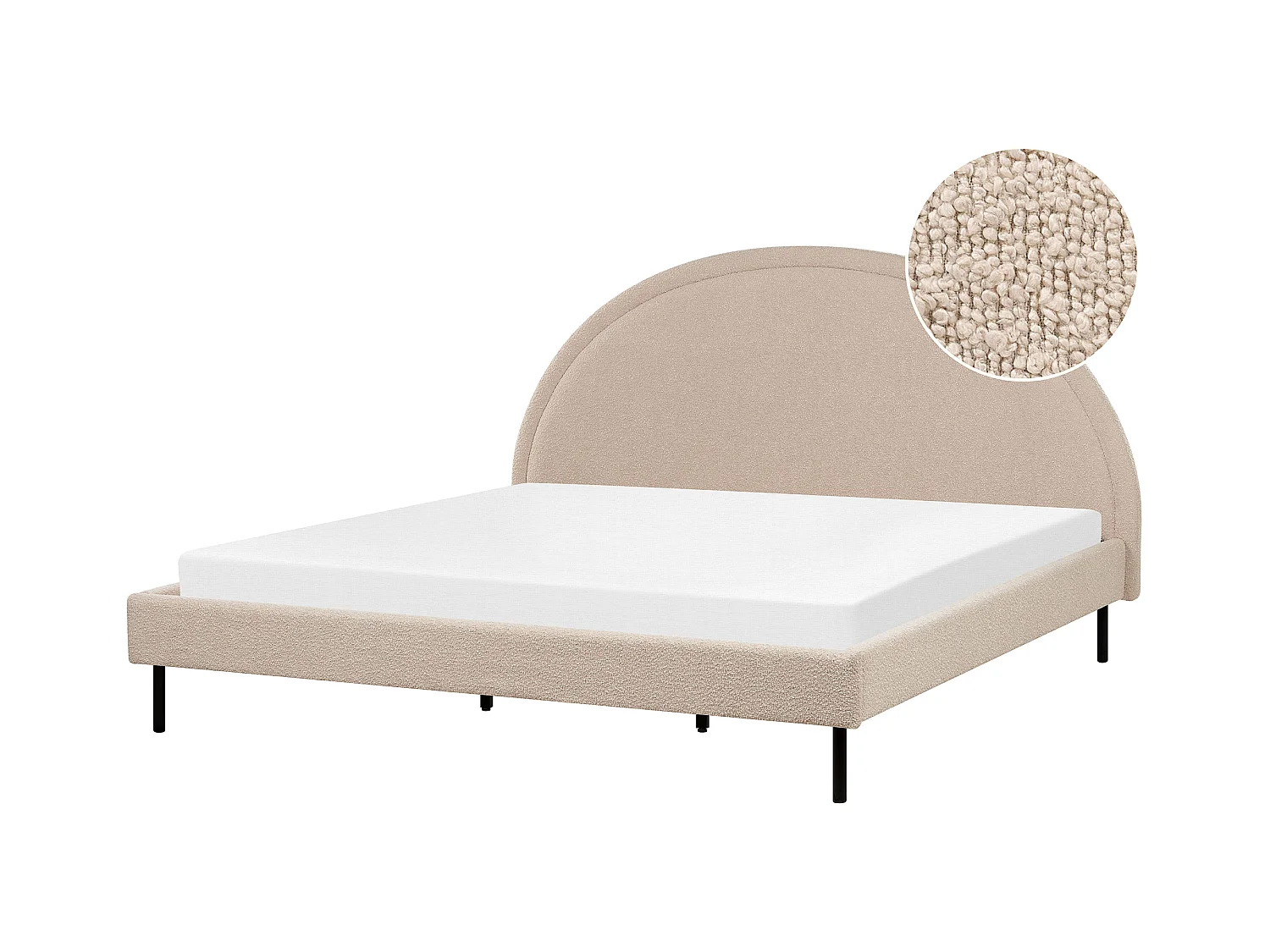 Cama Bouclé MARGUT 180 x 200 cm Beige