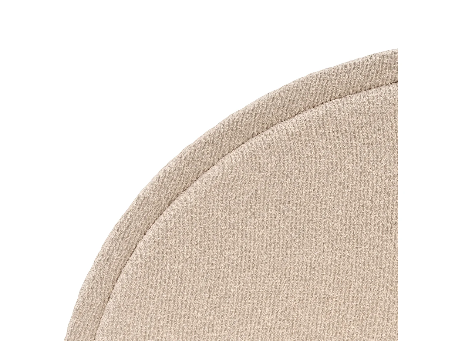 Bett Bouclé beige mit Lattenrost 180 x 200 cm rundes Kopfteil Retro Margut