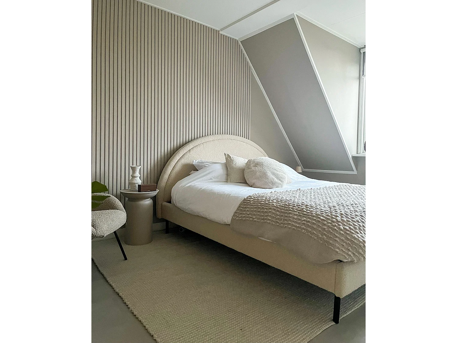 Bed Boucle MARGUT 180 x 200 cm (EU Super King) Beige