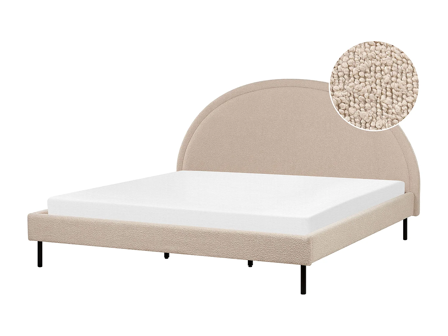 Lit avec sommier Bouclé MARGUT 180 x 200 cm Beige