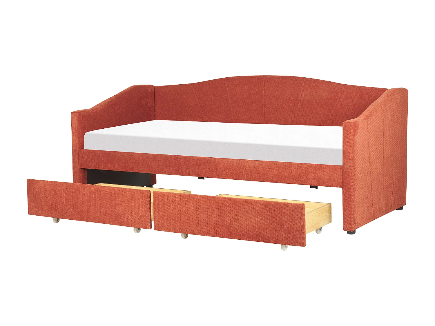 Bedbank met opbergruimte Stof VITTEL 90 x 200 cm Rood