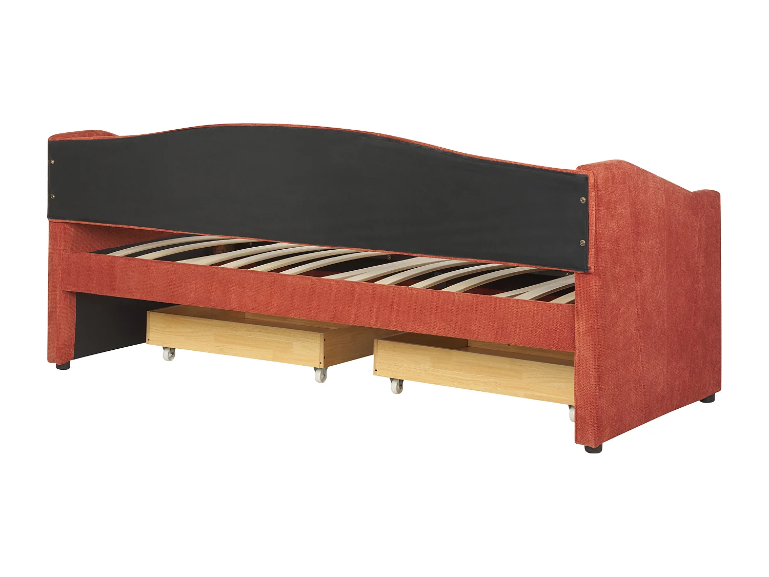 Bedbank met opbergruimte Stof VITTEL 90 x 200 cm Rood