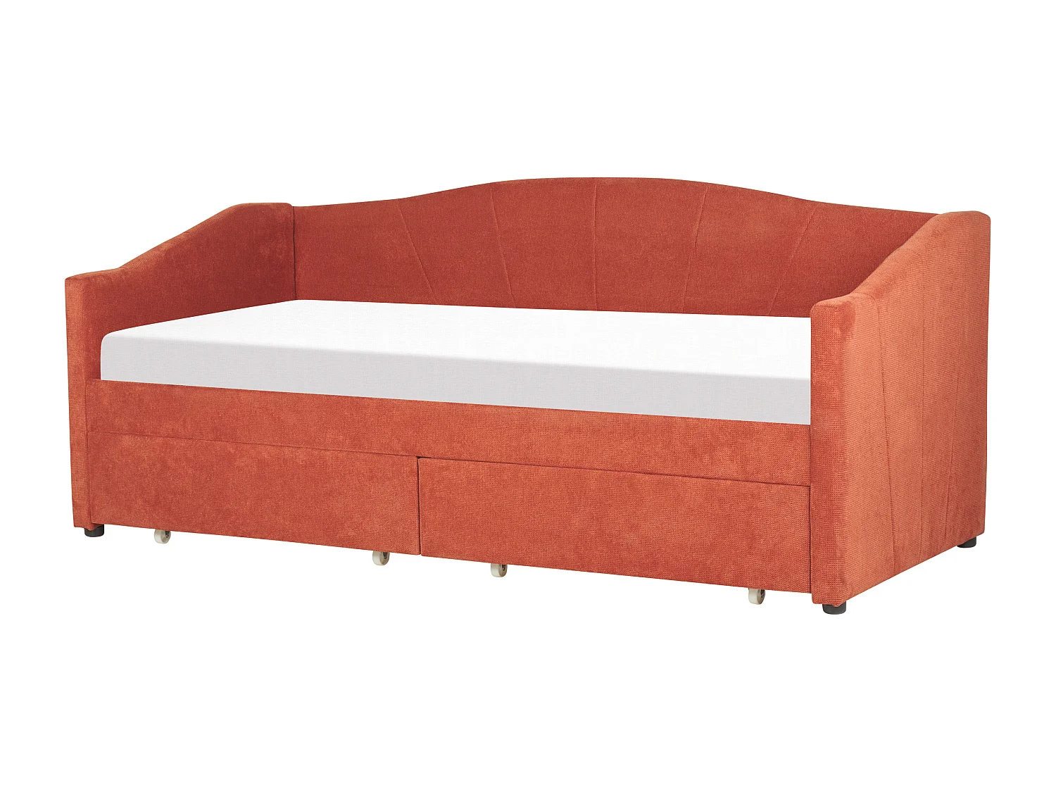 Lit de jour avec rangement Tissu VITTEL 90 x 200 cm Rouge