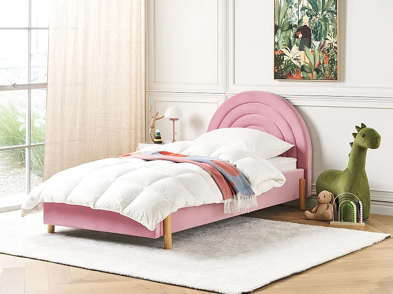Bed fluweel roze 90 x 200 ANET