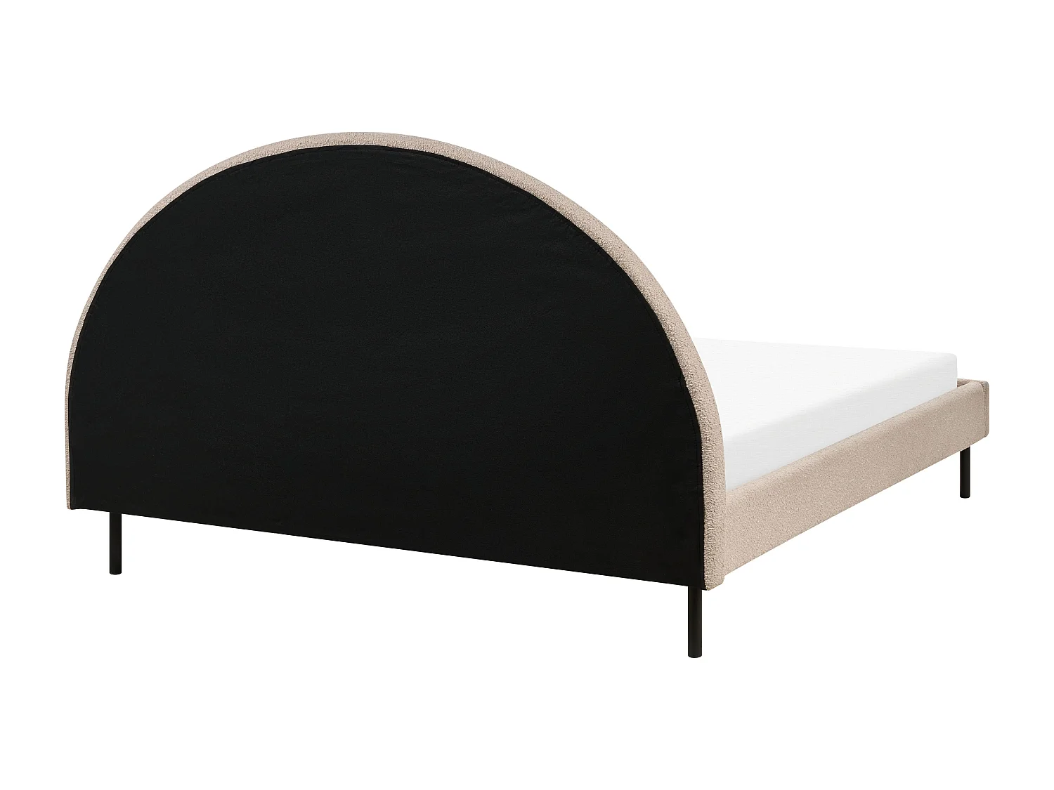 Bed Bouclé MARGUT 160 x 200 cm Beige