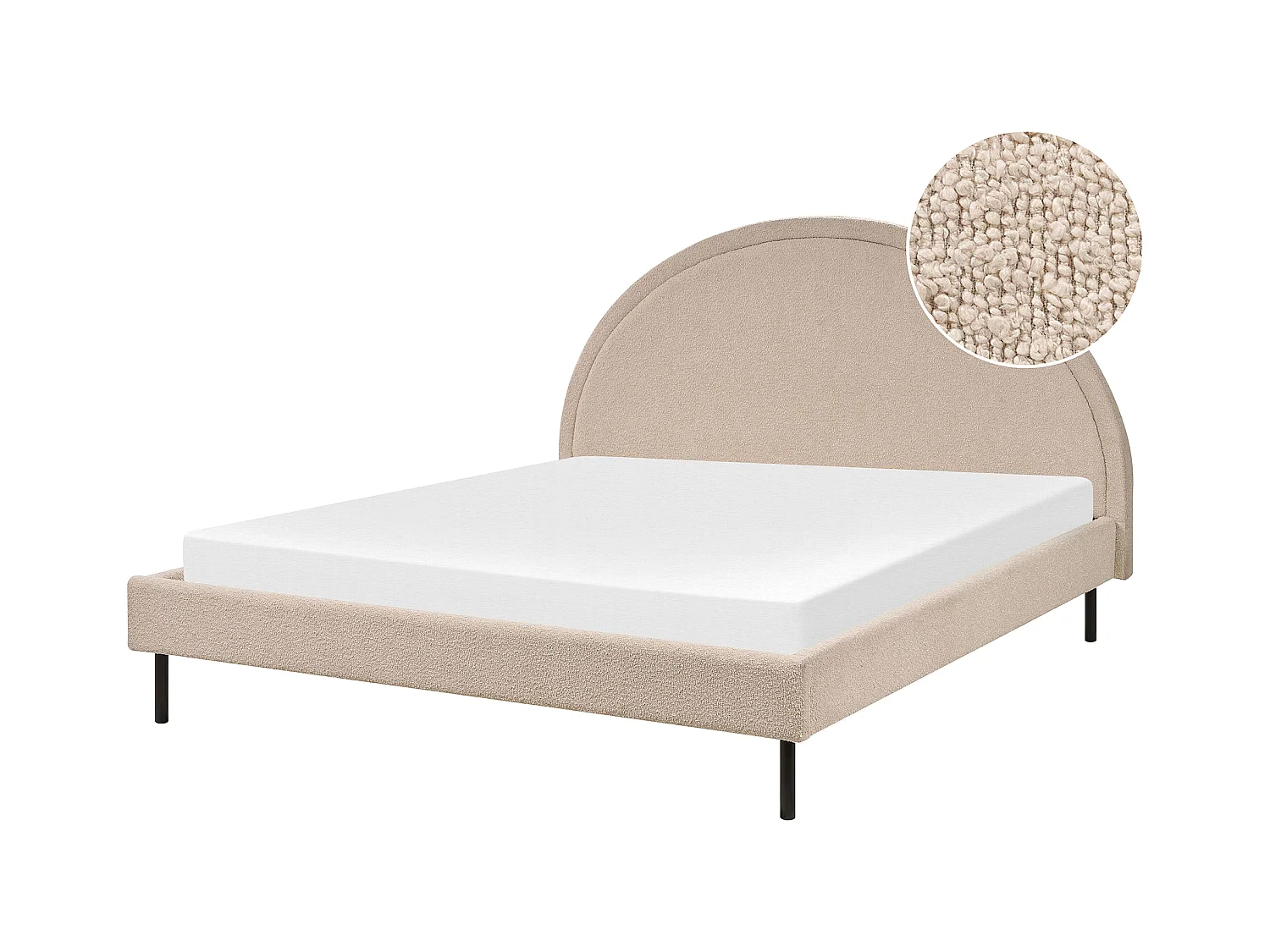 Lit avec sommier Bouclé MARGUT 160 x 200 cm Beige