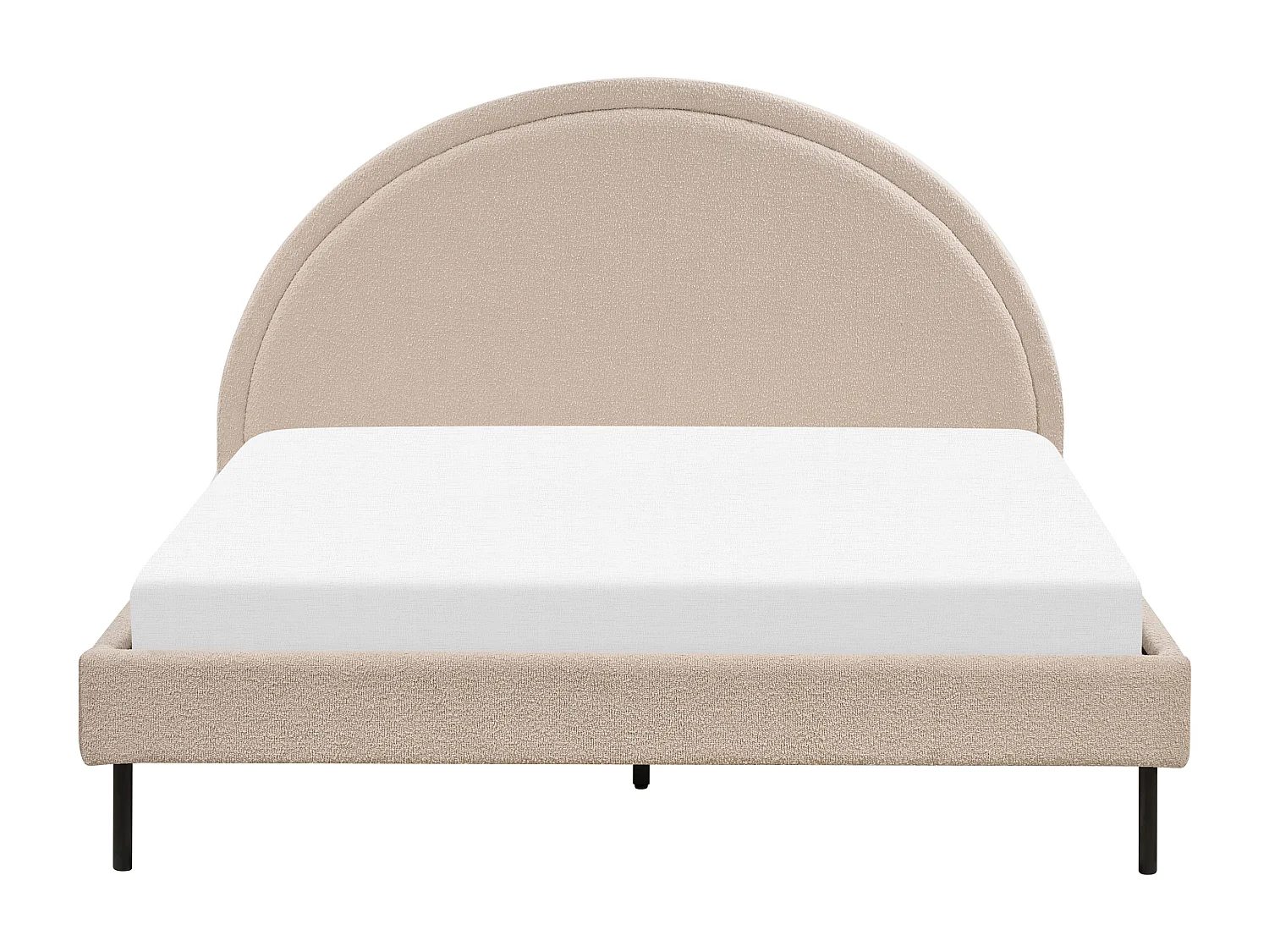 Cama Bouclé MARGUT 160 x 200 cm Creme