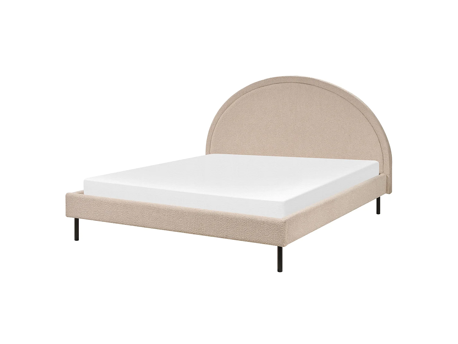 Lit avec sommier Bouclé MARGUT 160 x 200 cm Beige