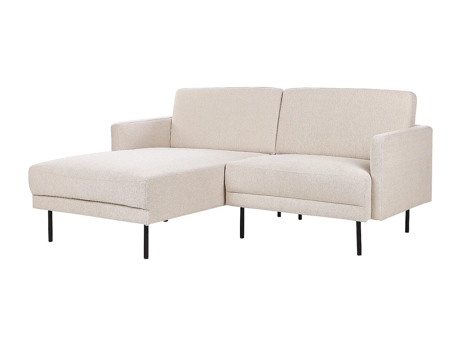 2-Sitzer Ecksofa mit hohen Metallbeinen beige rechtsseitig Glamour Modern Breda
