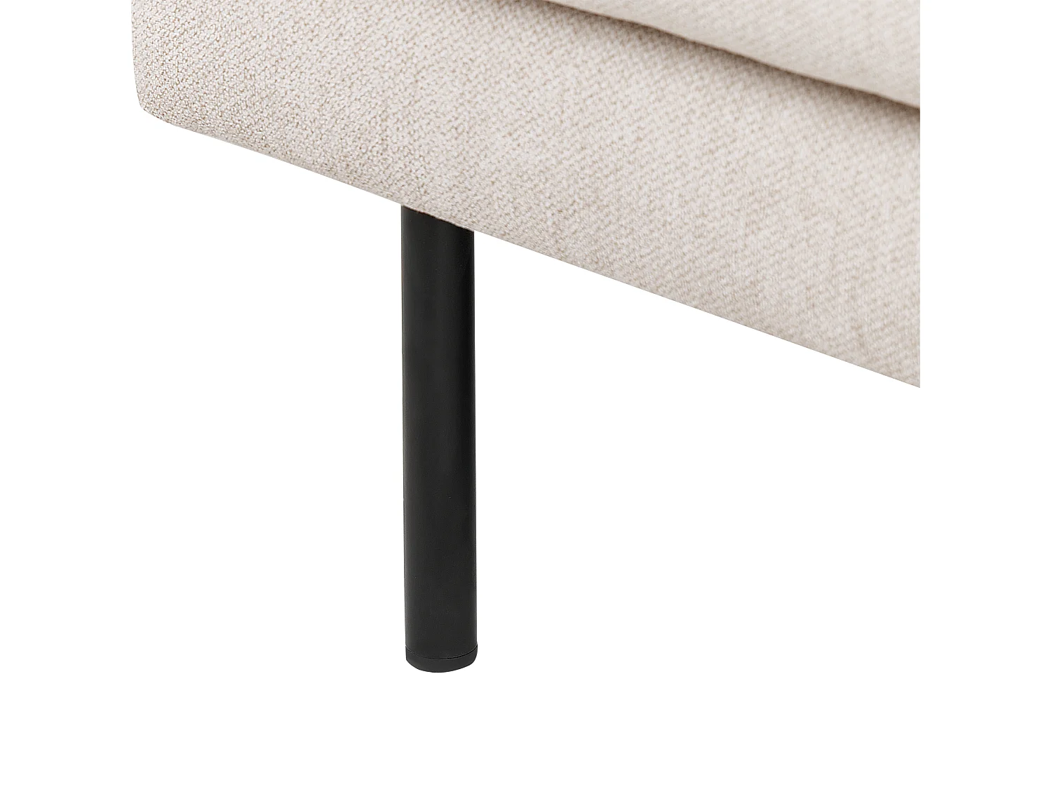 Canapé d'Angle Moderne Côté Droit Canapé 2 Places avec Pieds en Métal en Tissu Beige Dossier Rembourré Breda