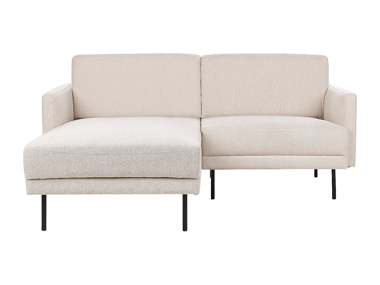 Canapé d\'Angle Moderne Côté Droit Canapé 2 Places avec Pieds en Métal en Tissu Beige Dossier Rembourré Breda