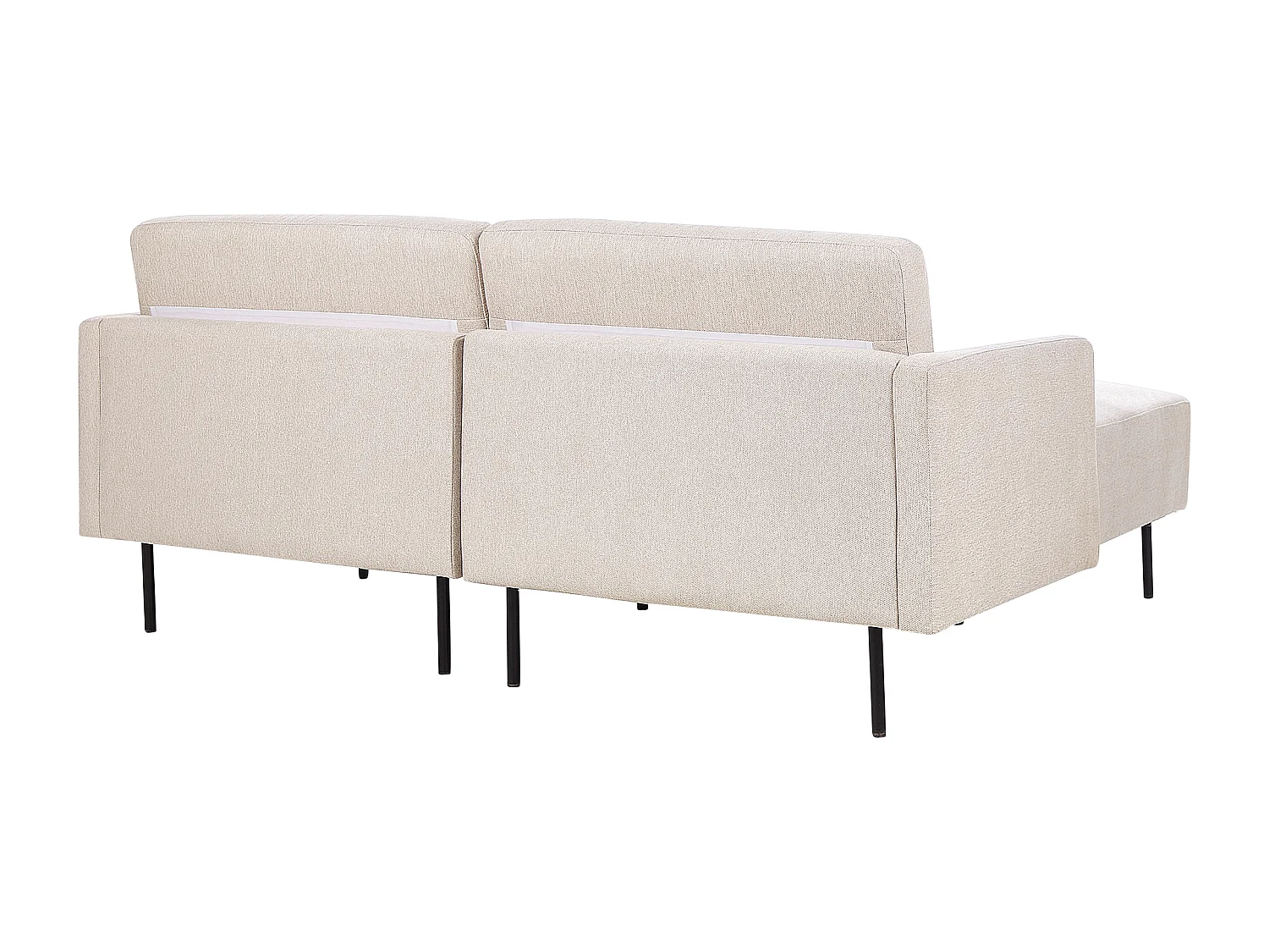 Canapé d\'Angle Moderne Côté Droit Canapé 2 Places avec Pieds en Métal en Tissu Beige Dossier Rembourré Breda