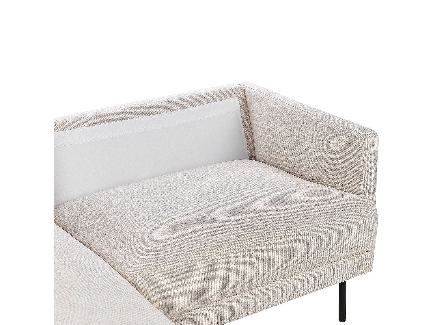 Canapé d\'Angle Moderne Côté Droit Canapé 2 Places avec Pieds en Métal en Tissu Beige Dossier Rembourré Breda