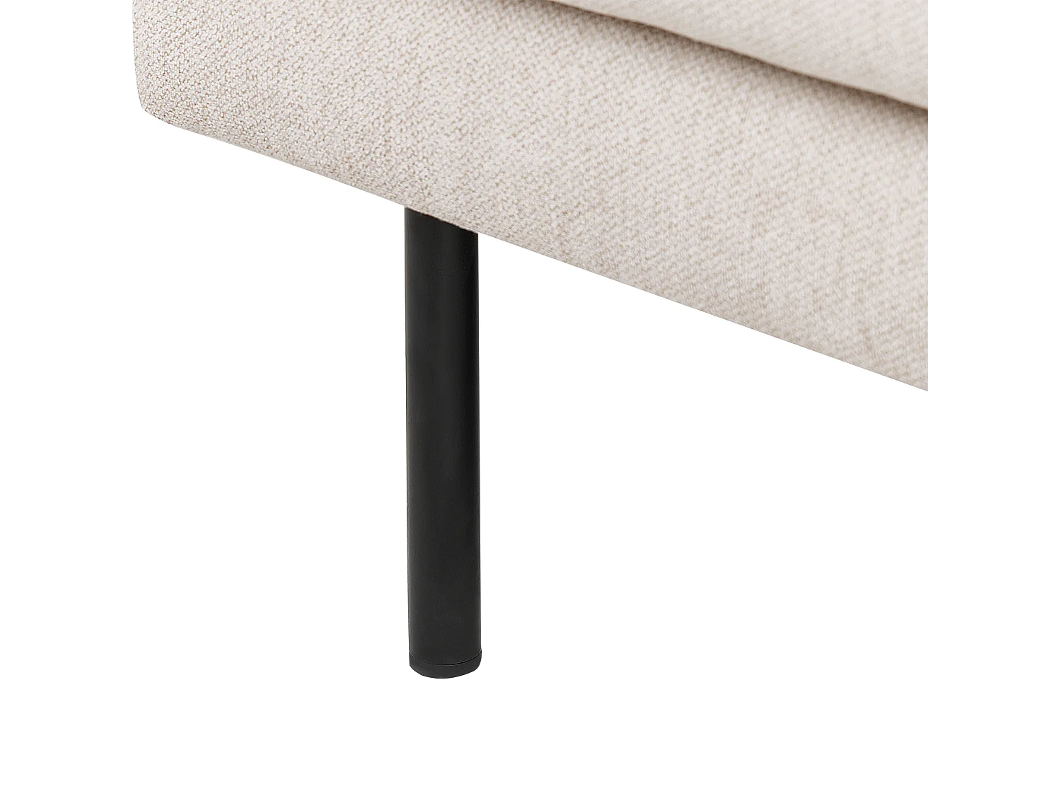 Canapé d\'Angle Moderne Côté Droit Canapé 2 Places avec Pieds en Métal en Tissu Beige Dossier Rembourré Breda