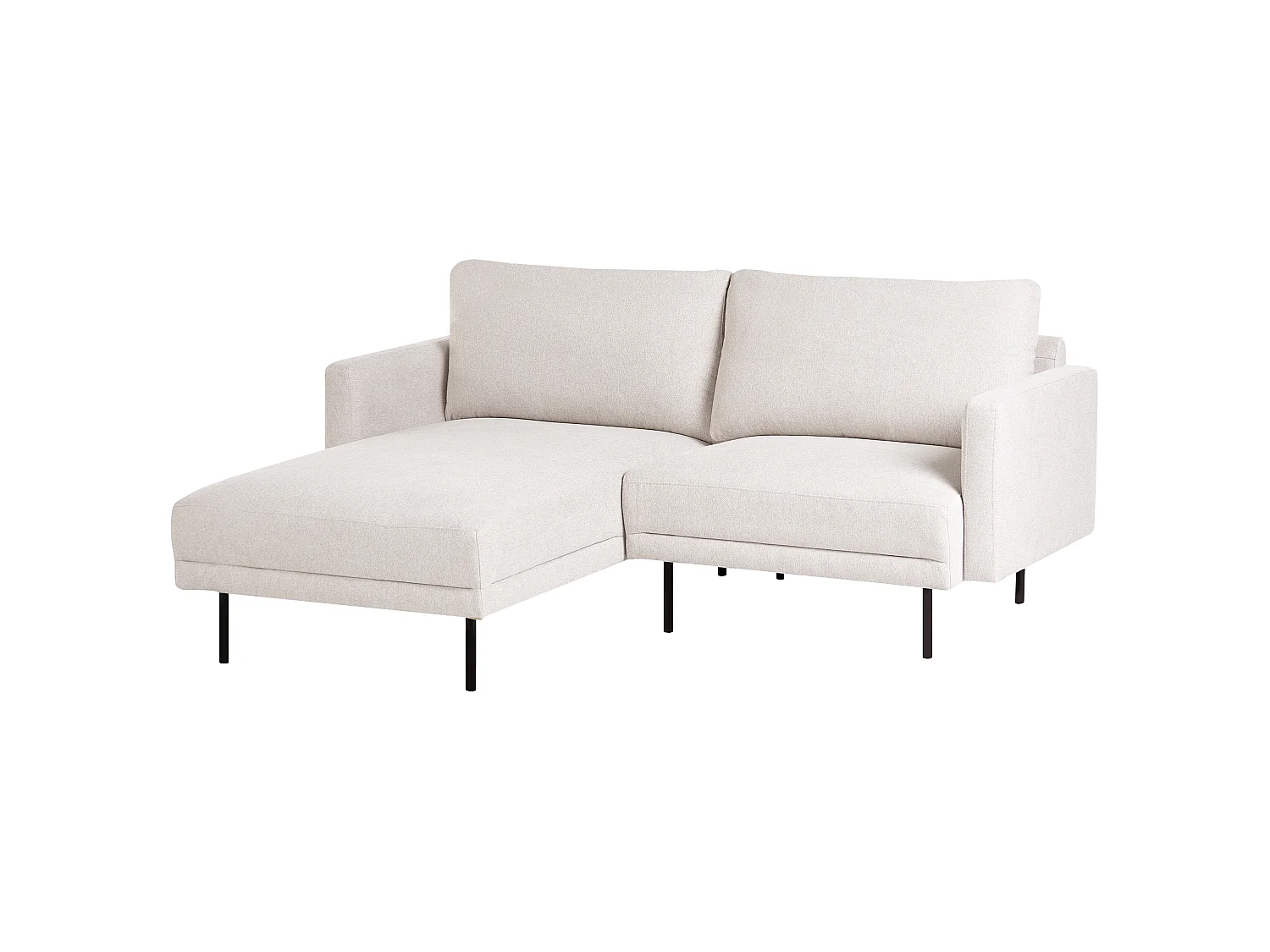 Canapé d'angle BREDA Tissu Beige clair 2 places Côté droit