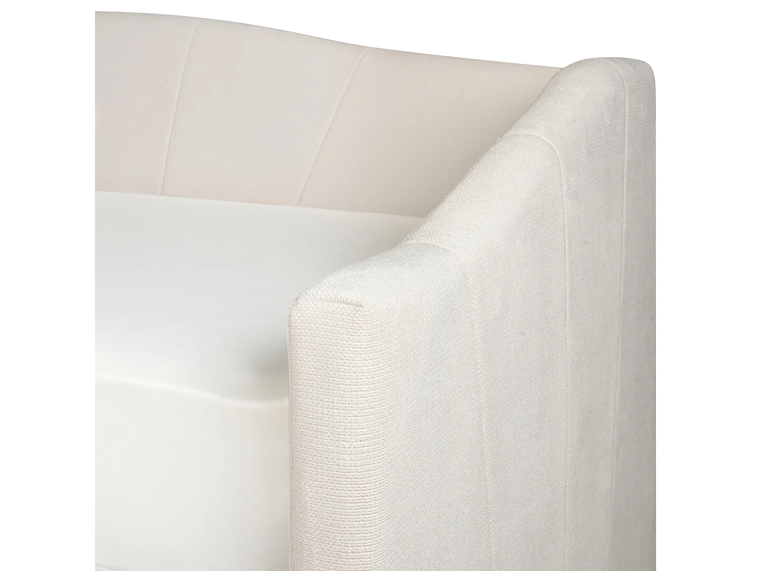 Lettino da giorno con contenitore Tessuto VITTEL 90 x 200 cm Beige chiaro