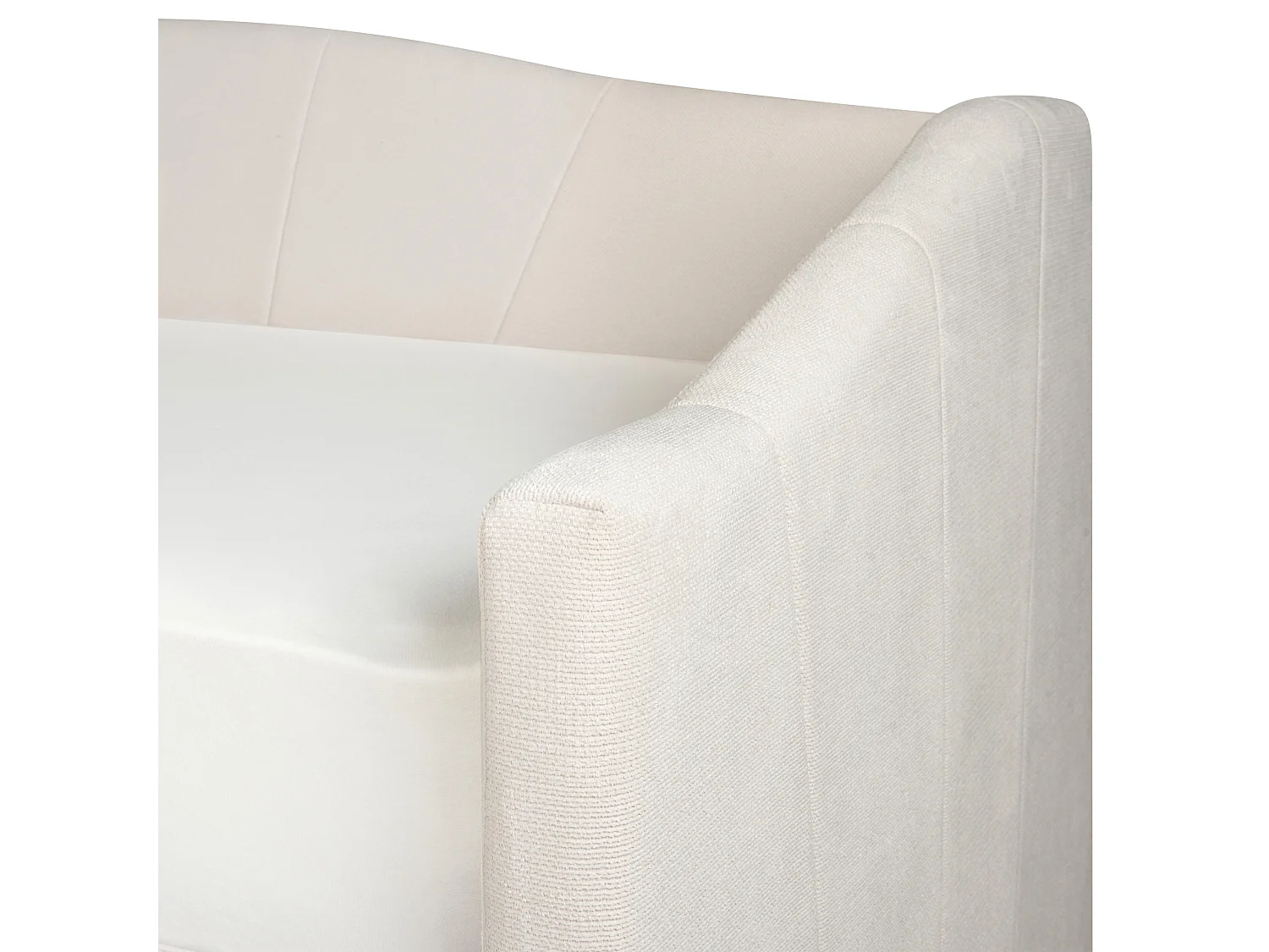 Lit de jour avec rangement Tissu VITTEL 90 x 200 cm Beige clair