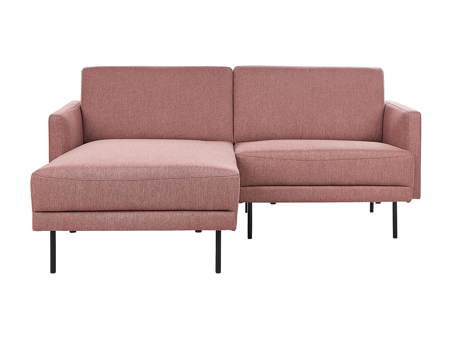 2-Sitzer Ecksofa mit hohen Metallbeinen rosa rechtsseitig Glamour Modern Breda