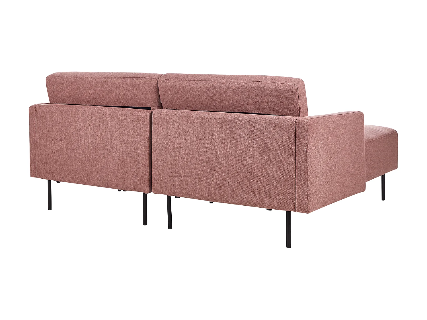 2-Sitzer Ecksofa mit hohen Metallbeinen rosa rechtsseitig Glamour Modern Breda