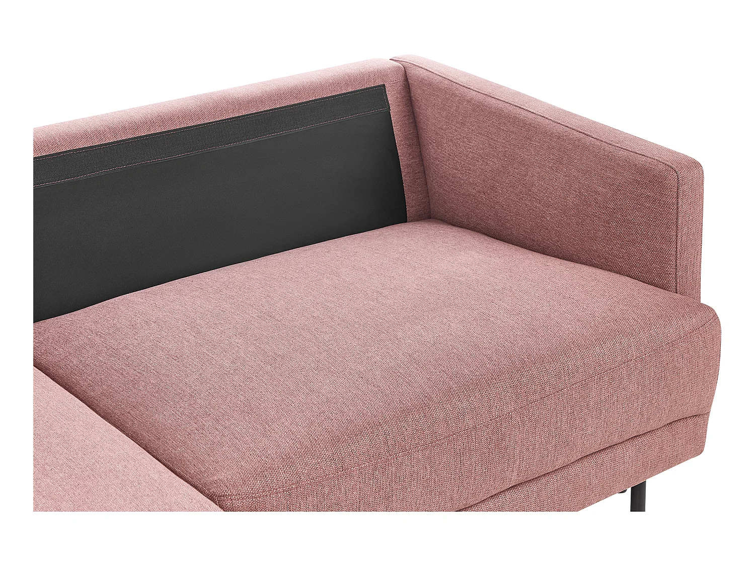 2-Sitzer Ecksofa mit hohen Metallbeinen rosa rechtsseitig Glamour Modern Breda
