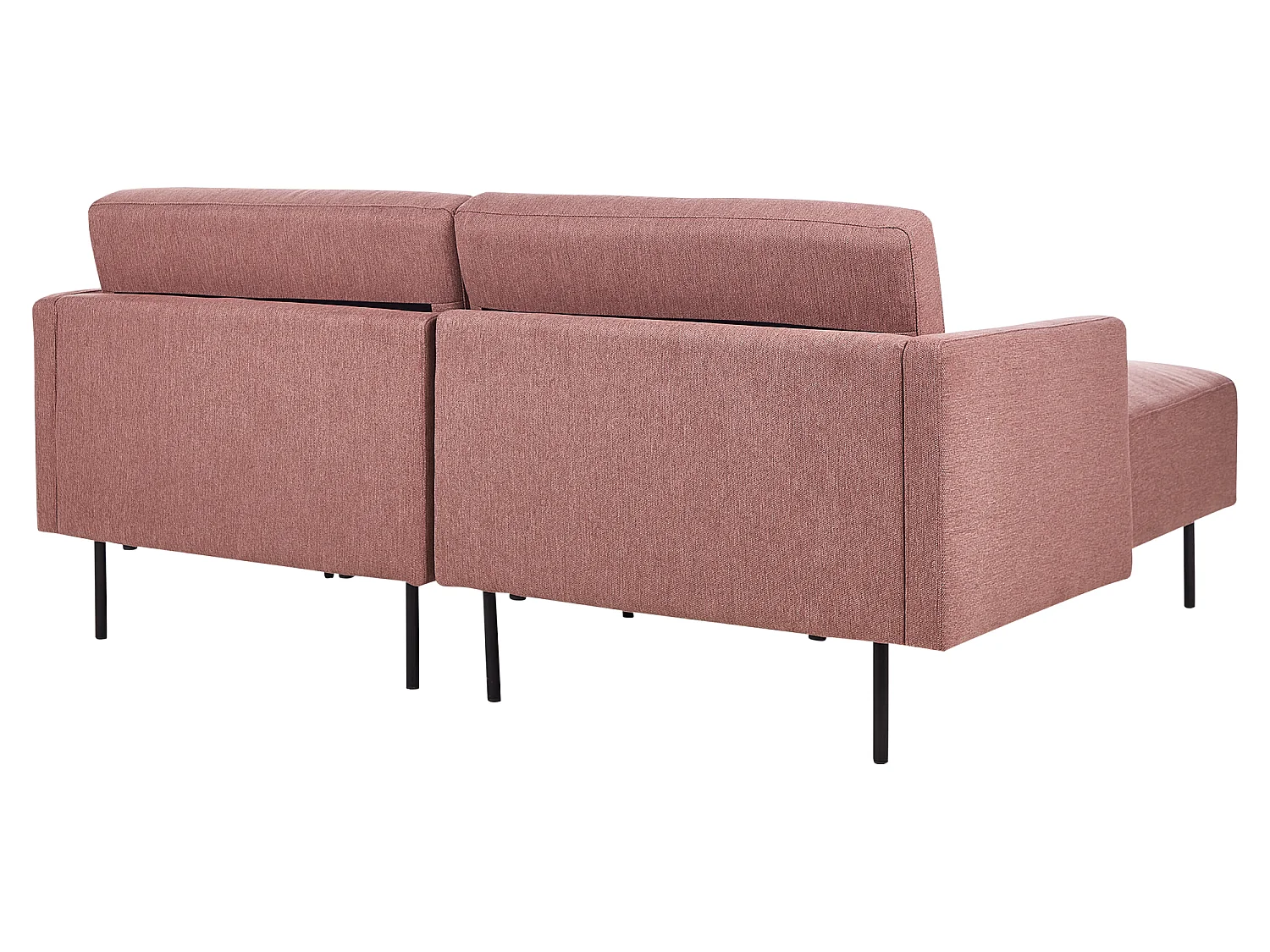 Canapé d\'Angle Moderne Côté Droit Canapé 2 Places avec Pieds en Métal Dossier Rembourré en Tissu Rose Breda