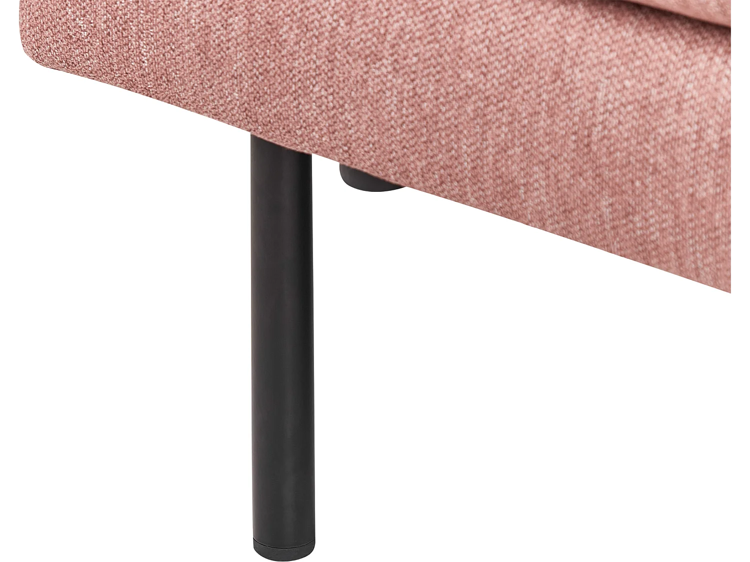 Canapé d\'Angle Moderne Côté Droit Canapé 2 Places avec Pieds en Métal Dossier Rembourré en Tissu Rose Breda