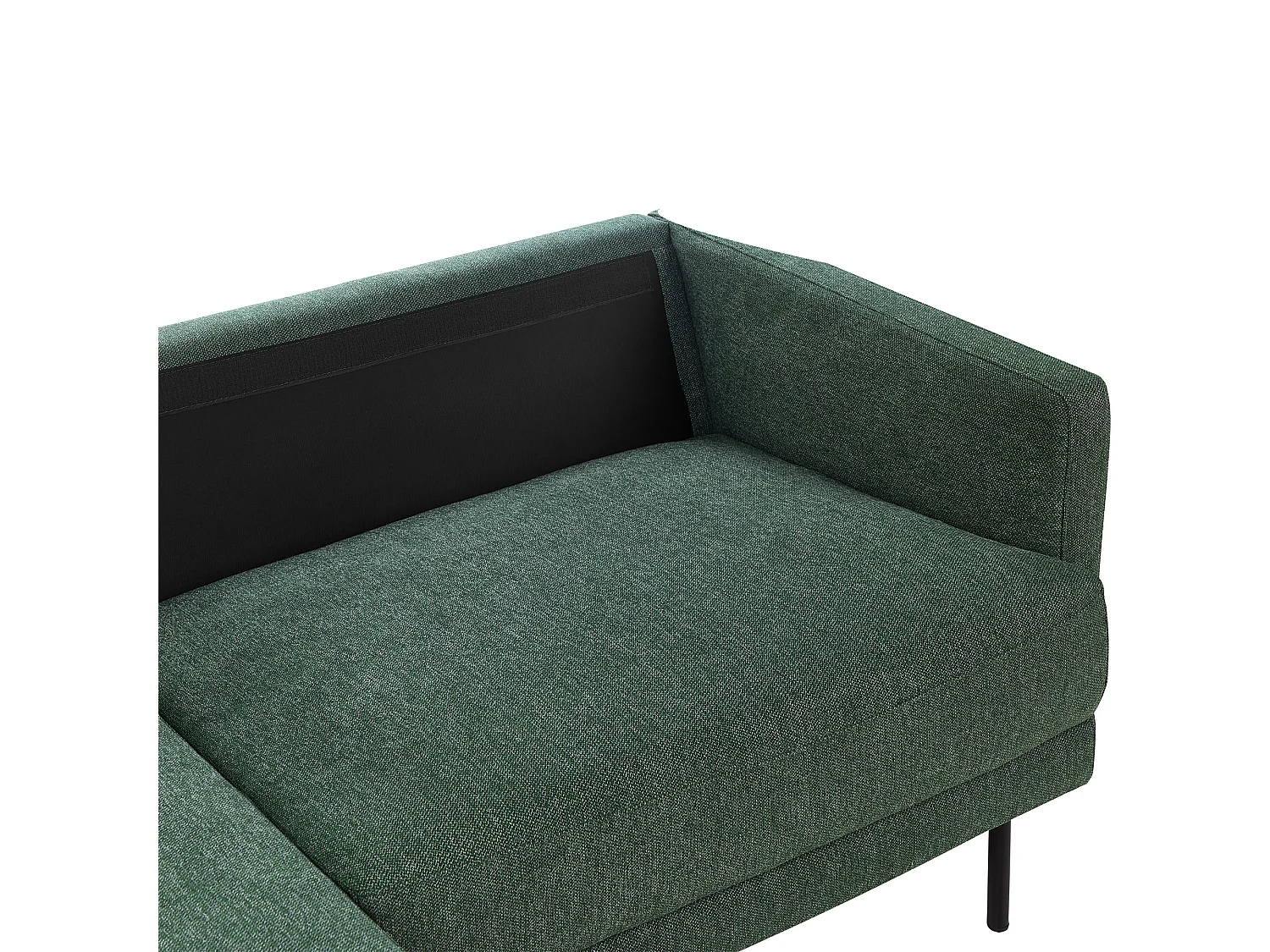 Canapé d'Angle Moderne Côté Droit Canapé 2 Places avec Pieds en Métal en Tissu Vert Foncé Dossier Rembourré Breda