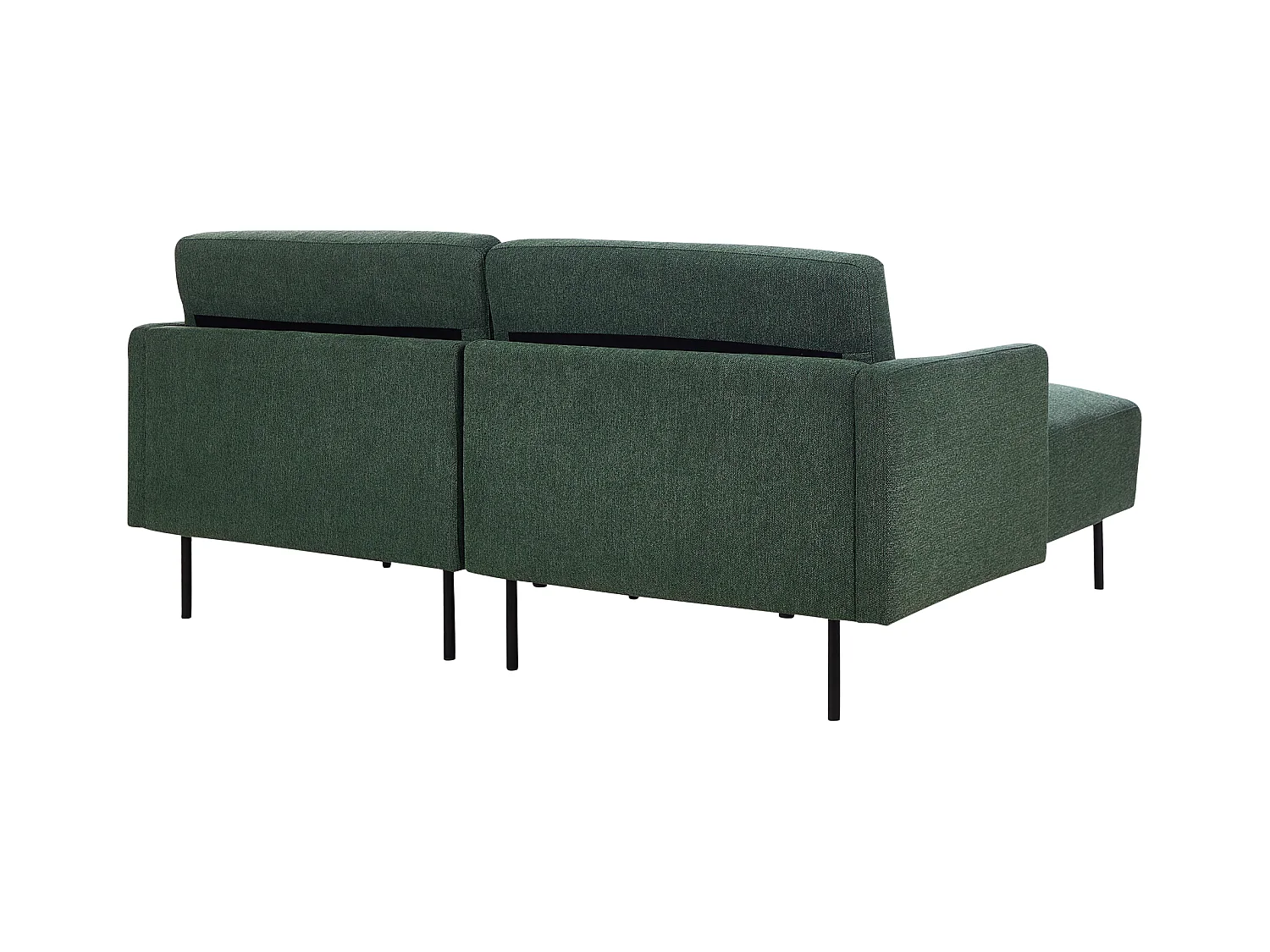 Canapé d'Angle Moderne Côté Droit Canapé 2 Places avec Pieds en Métal en Tissu Vert Foncé Dossier Rembourré Breda