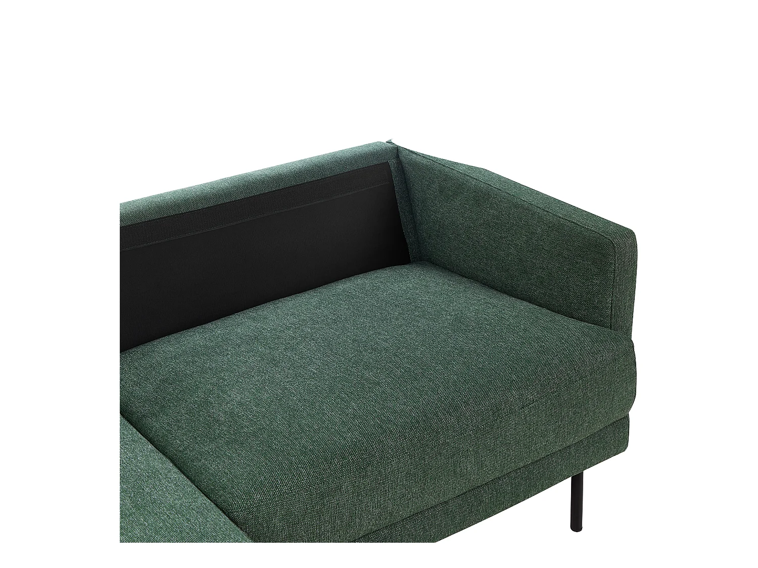 Canapé d'Angle Moderne Côté Droit Canapé 2 Places avec Pieds en Métal en Tissu Vert Foncé Dossier Rembourré Breda