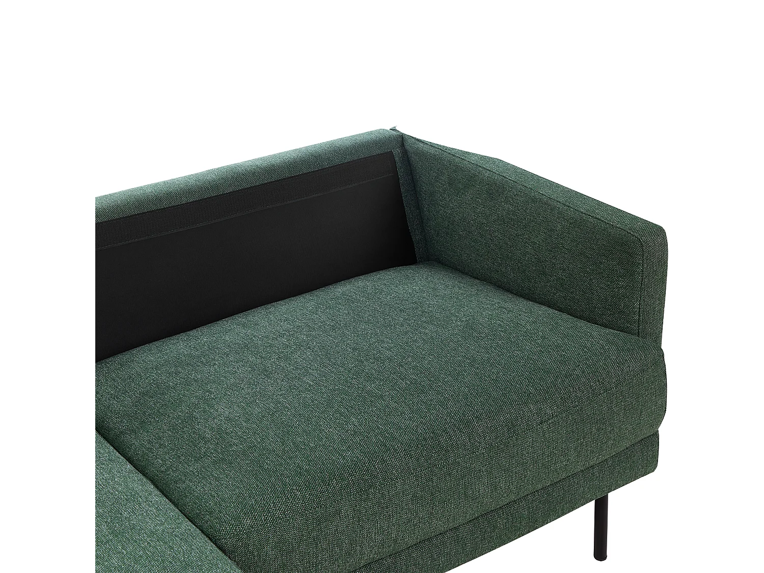 Canapé d'Angle Moderne Côté Droit Canapé 2 Places avec Pieds en Métal en Tissu Vert Foncé Dossier Rembourré Breda