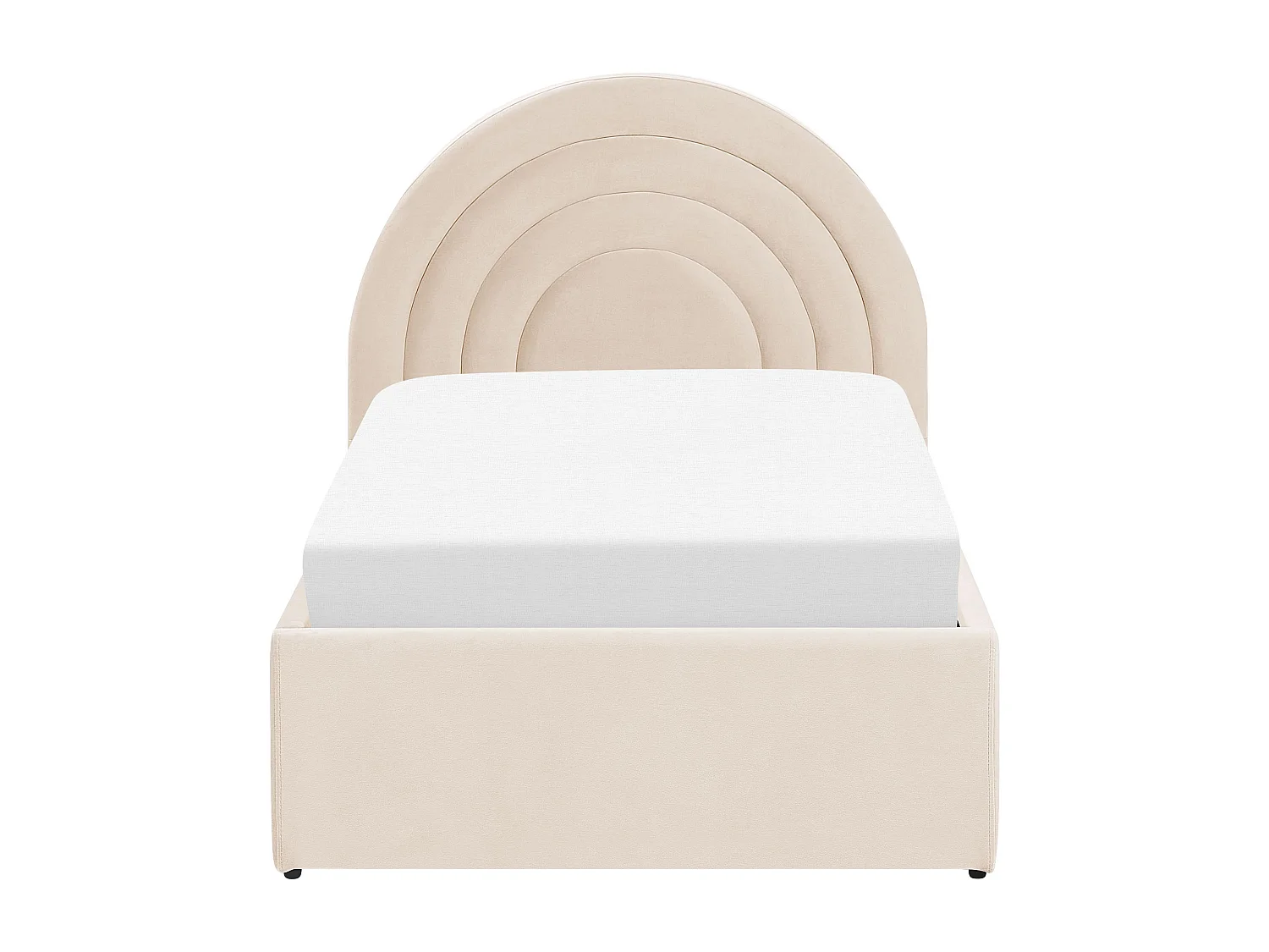 Letto singolo con contenitore velluto beige 90 x 200 cm ANET