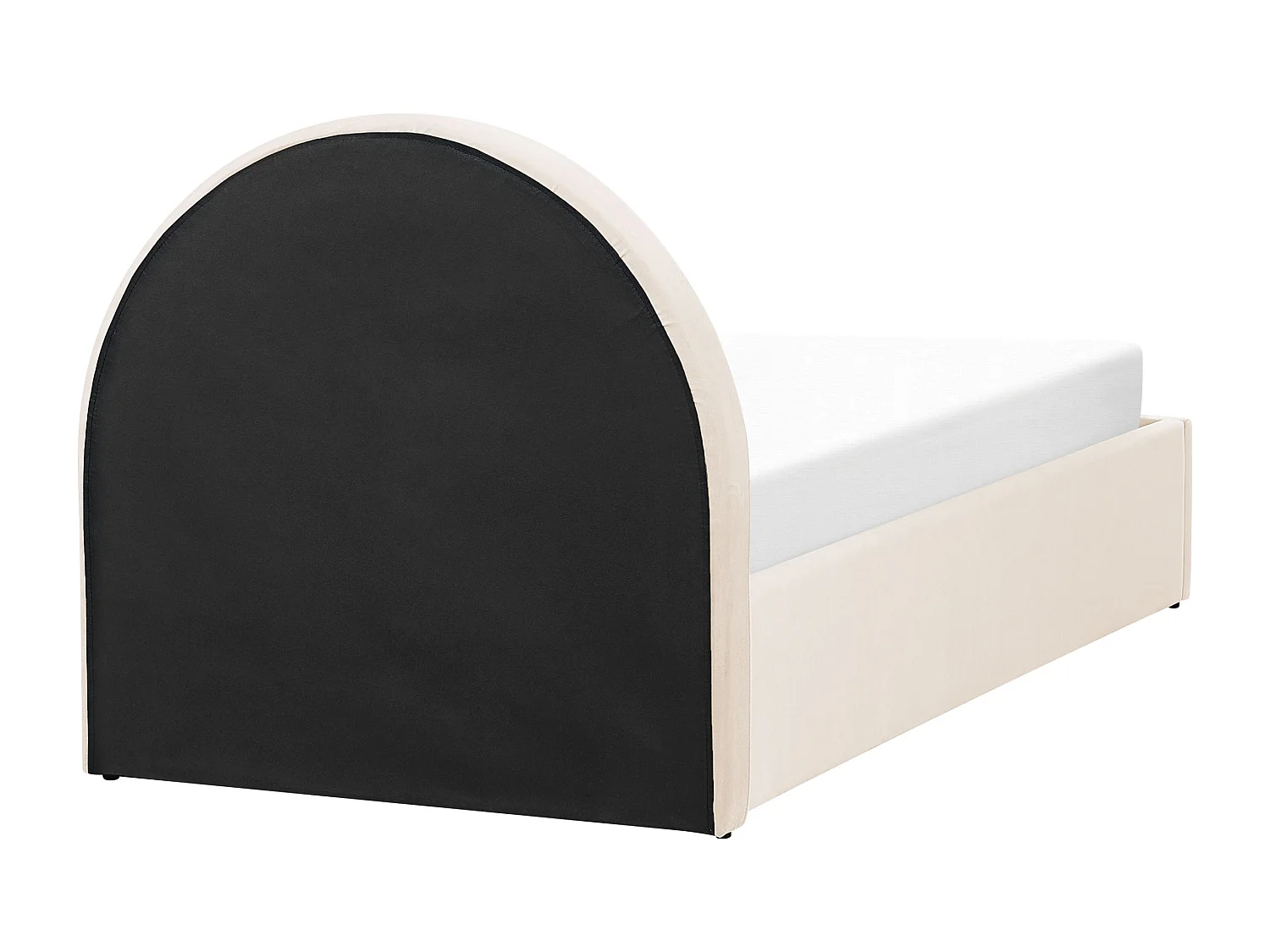 Letto singolo con contenitore velluto beige 90 x 200 cm ANET