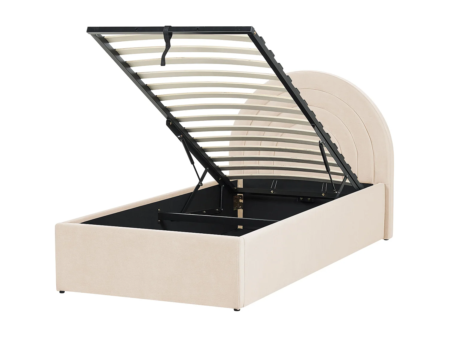 Lit ottoman enfant Velours ANET 90 x 200 cm Beige