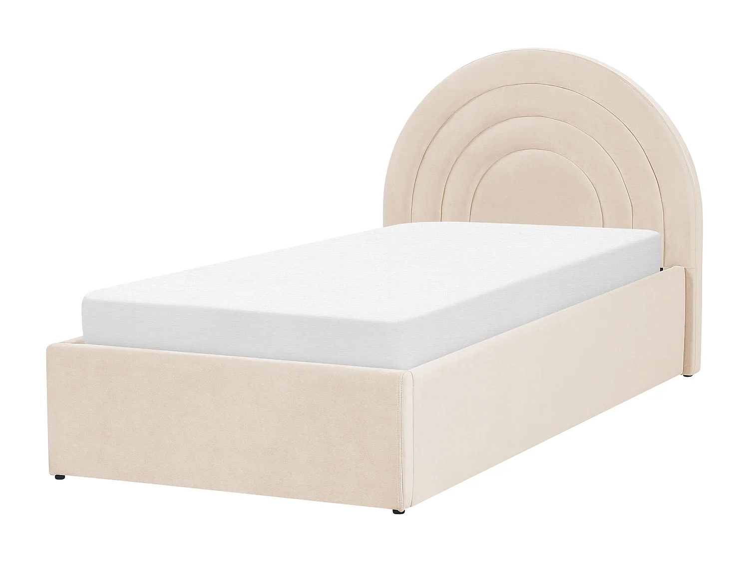 Lit ottoman enfant Velours ANET 90 x 200 cm Beige