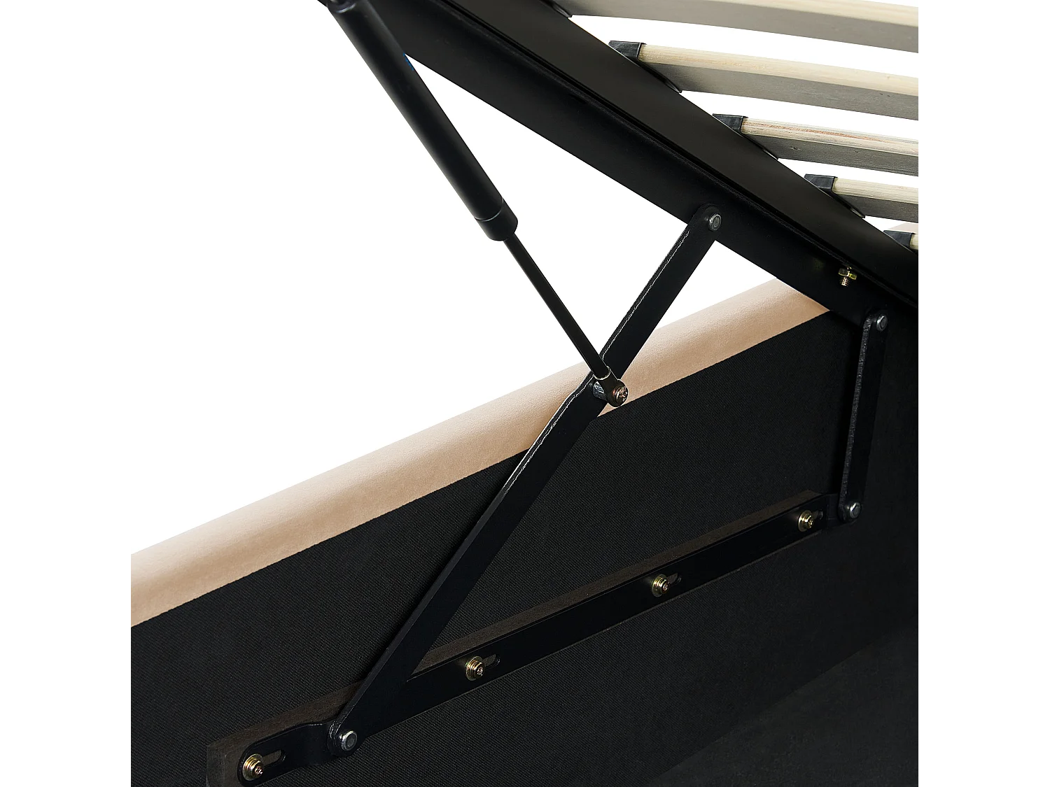 Bed met opbergruimte beige 90 x 200 cm ANET