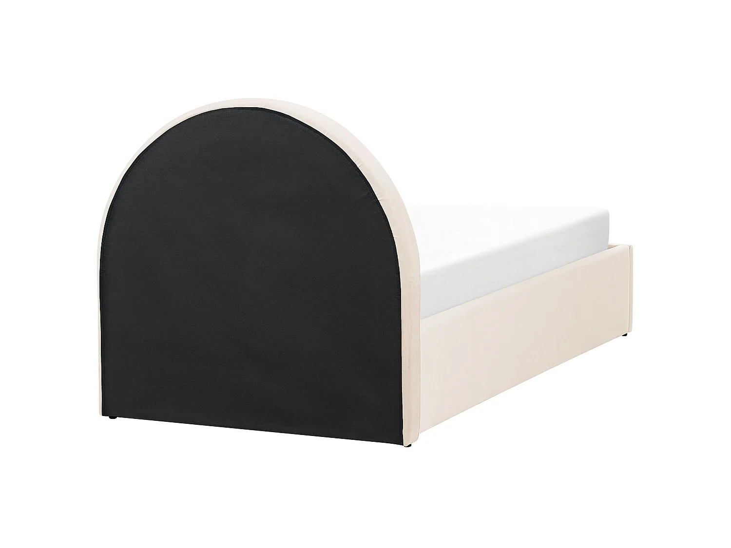 Lit avec coffre en velours beige 90 x 200 cm ANET