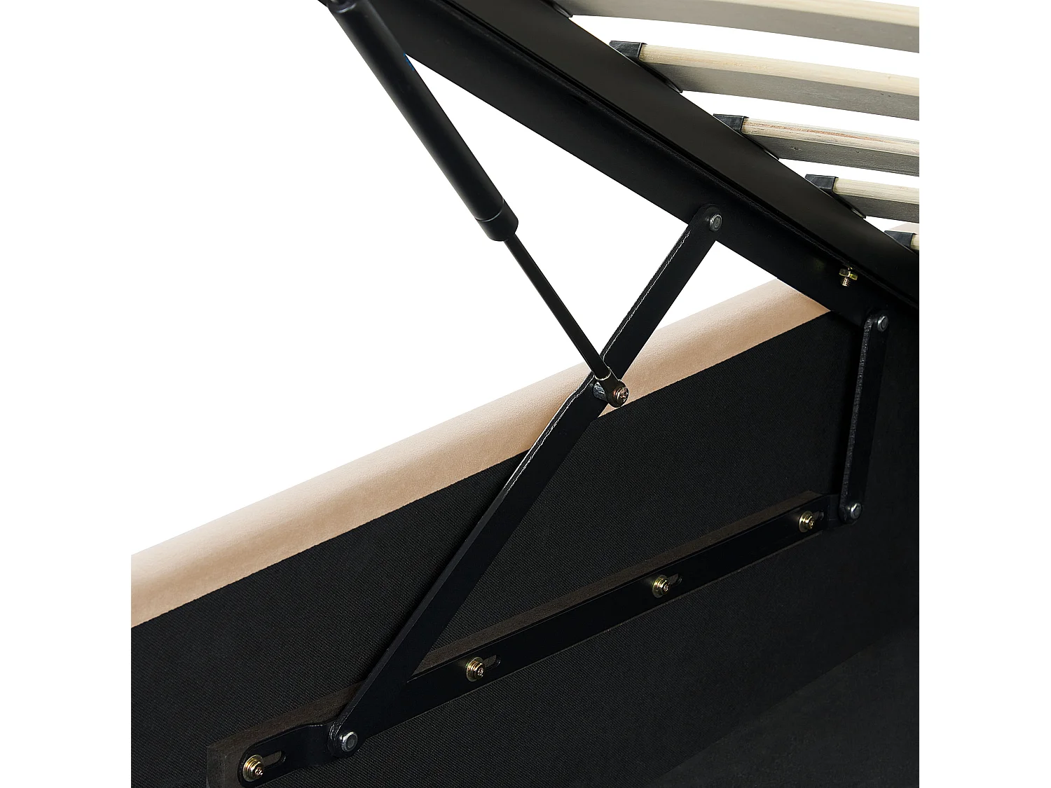 Lit avec coffre en velours beige 90 x 200 cm ANET