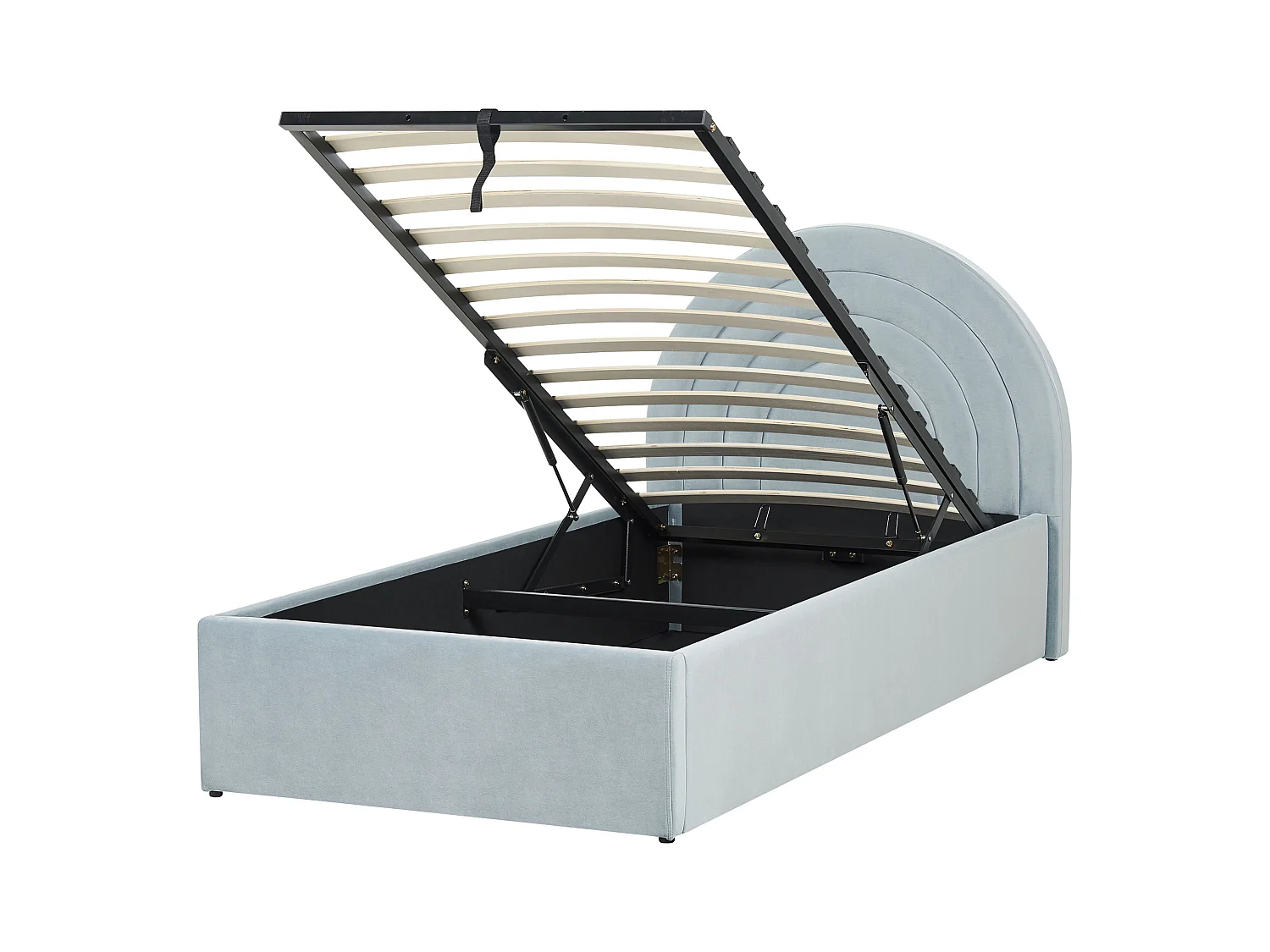 Lit ottoman enfant Velours ANET 90 x 200 cm Bleu clair