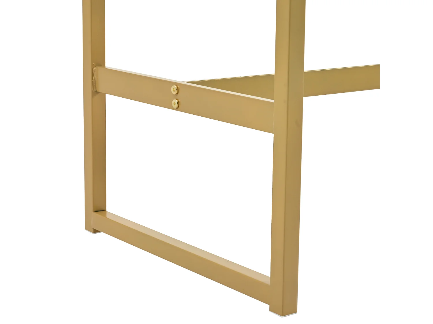 Table de bar 120cm avec rangement - structure métallique - style contemporain - Doré