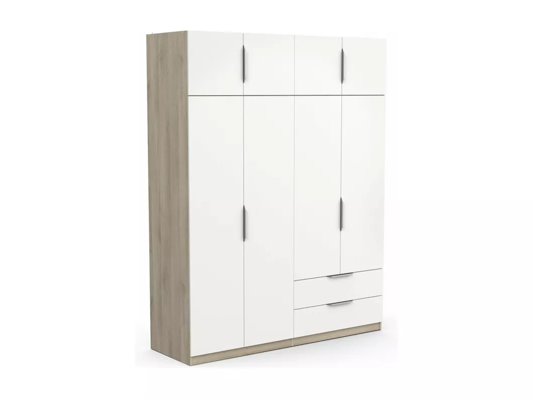 Kauf Unique Kleiderschrank 6 Türen und 2 Schubladen Ghost - L119,4 cm