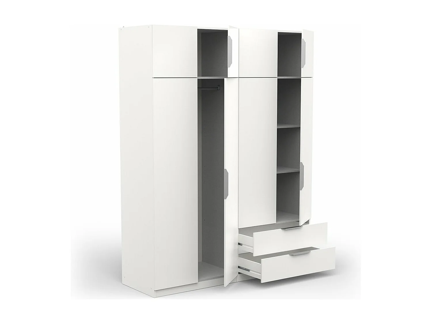 Armadio 8 ante e 2 cassetti L157,3 cm - Ghost