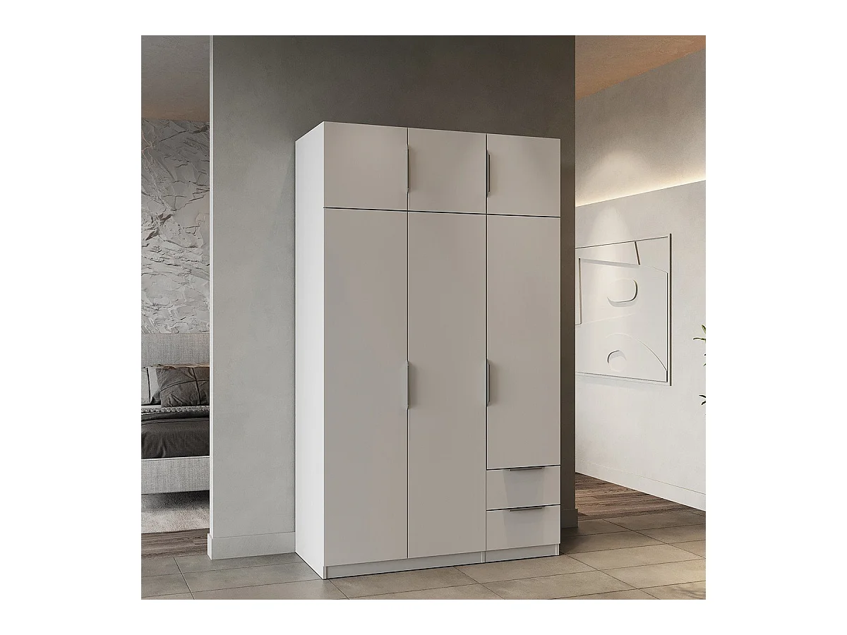 Armoire 6 portes et 2 tiroirs Ghost - L119,4 cm