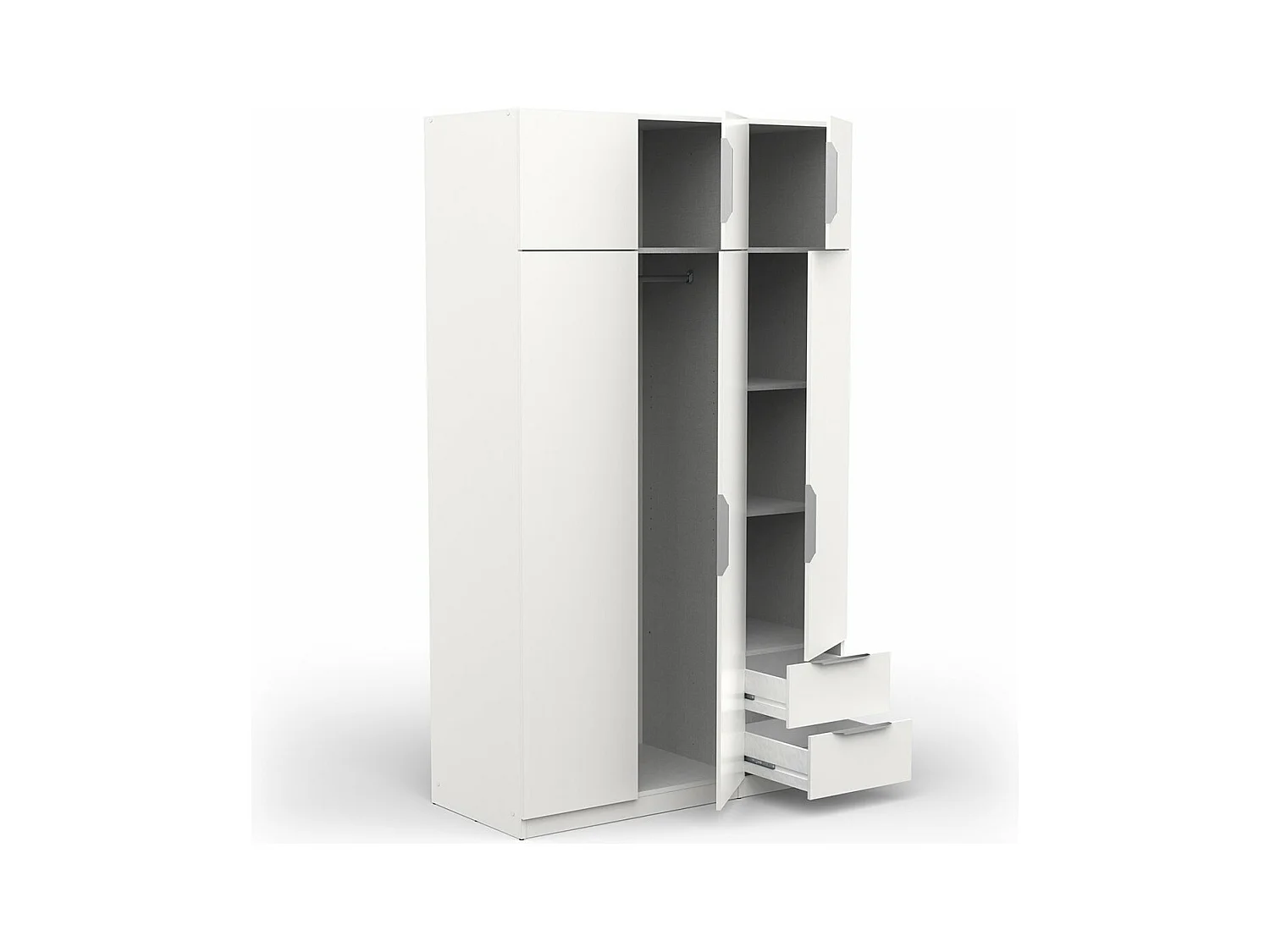 Armoire 6 portes et 2 tiroirs Ghost - L119,4 cm