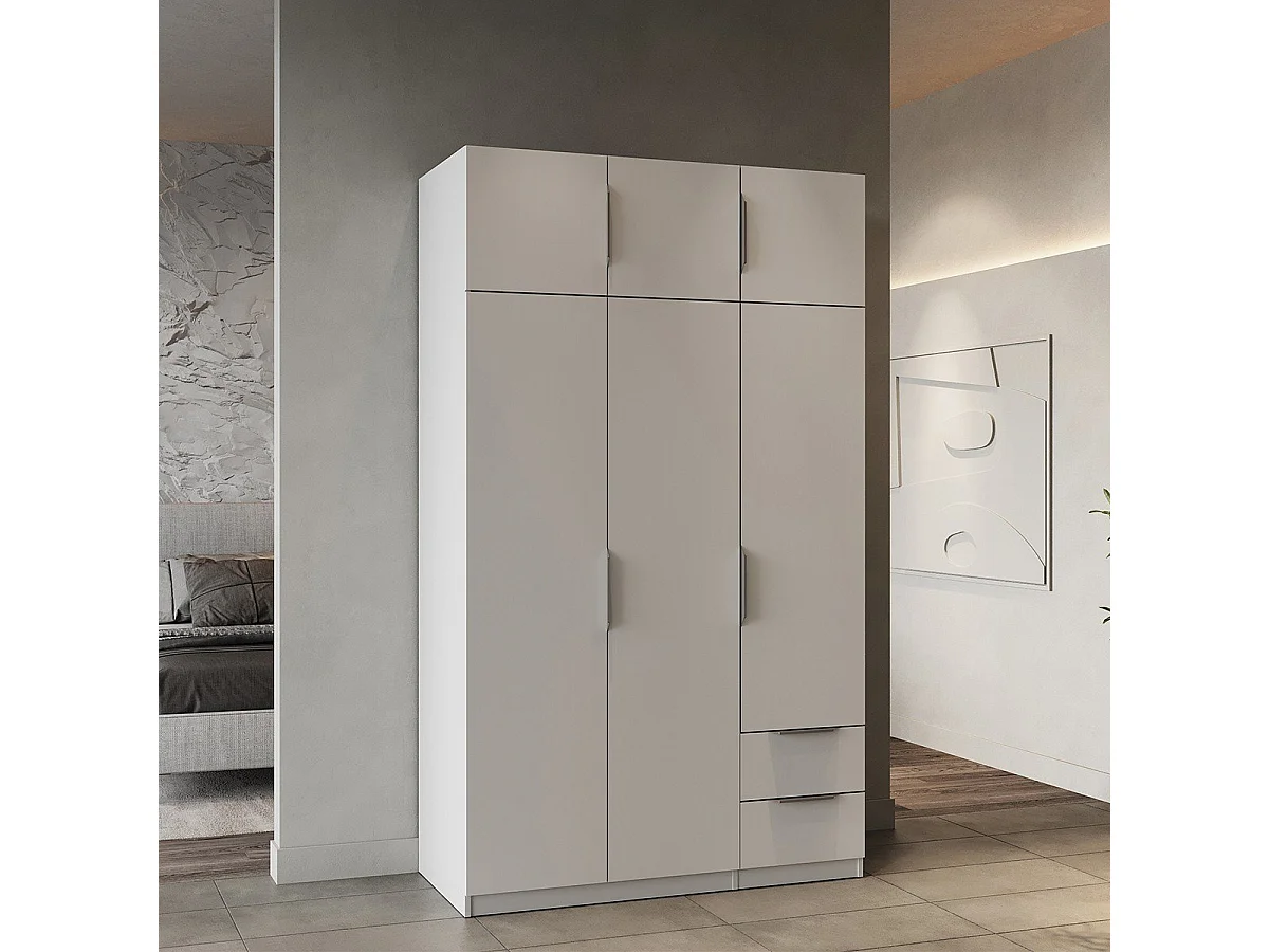 Armoire 6 portes et 2 tiroirs Ghost - L119,4 cm
